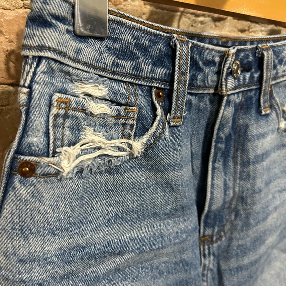 Abercrombie & Fitch Classic Blue Denim Mini Skirt Natural Rise - Picture 3 of 5